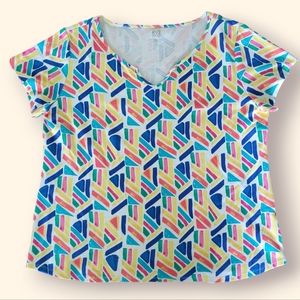 Anne Klein Sport Cool Rainbow Blouse T-Shirt